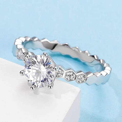 Bague moissanite hexagone argent 925 pour sublimer vos tenues - 4