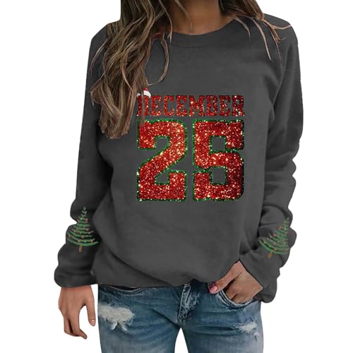 christmas sweatshirt women's sweaters Christmas Sweatshirts for Women 2025 Funny Merry December 25 Graphic Long Sleeve Shirts Casual Blouses Xmas Tree Ugly Sweater Holiday Pullover Tops Dark Gray christmas sweatshirt women's sweaters Christmas Sweatshirts for Women 2025 Funny Merry December 25 Graphic Long Sleeve Shirts Casual Blouses Xmas Tree Ugly Sweater Holiday Pullover Tops Dark Gray