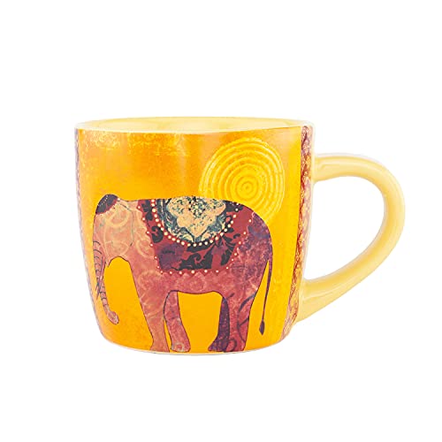 bodhi YogiMug Keramiktasse“Elephantasy“, Keramik-Tasse (orange-gelb) mit Design-Print, nicht nur für Yoga-Fans, Kaffeetasse, Teetasse, bunt - 3