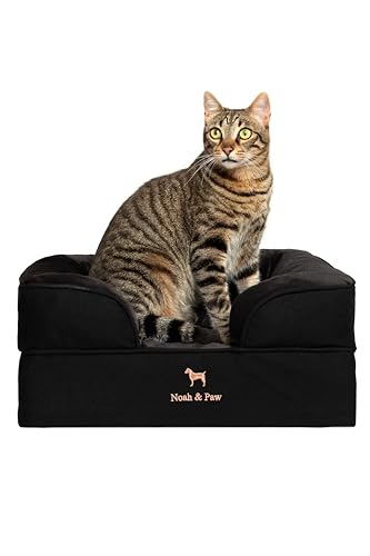 NOAH & PAW Cat Bed, XS Dog Bed, Orthopedic Memory Foam (2X Base) 20x15x8 in