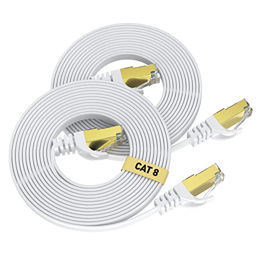 VOIETOLT Cat8 Ethernet Cable 1M 2Pack, 40Gbps/2000Mhz Flat High Speed Network Cable