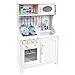 Bino 83724 kuchnia kuchnia dla dzieci Provence, biała drewniana kuchnia z kuchenką do zabawek, zlewozmywakiem, piekarnikiem i akcesoriami do zabawy pretend. Rozmiar: 65,3 x 97,3 x 30 cm