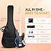 GLARRY Bass Guitar Full Size 4 String Exquisite Stylish Bass with Guitar Bag Power Line and Wrench Tool (Dark Blue, With AMP)