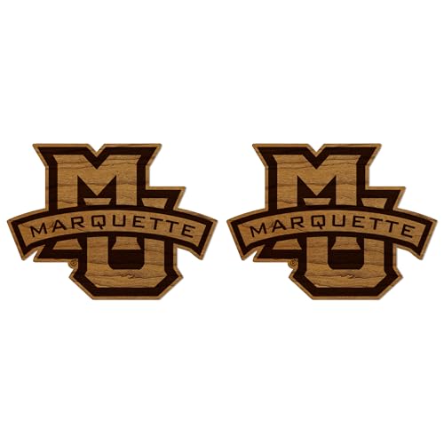 LazerEdge Marquette Golden Eagles Wooden Fridge Magnet Set – Officially Licensed Product – 2-Pack – Cherry Wood