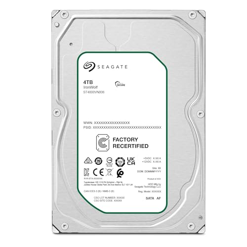 Seagate シーゲイト 4TB ST4000VN006 IronWolf 3.5インチ NAS 内蔵 ハードディスク HDD 24時間稼働 PC 正規代理店品 180日保証 （整備済み品）