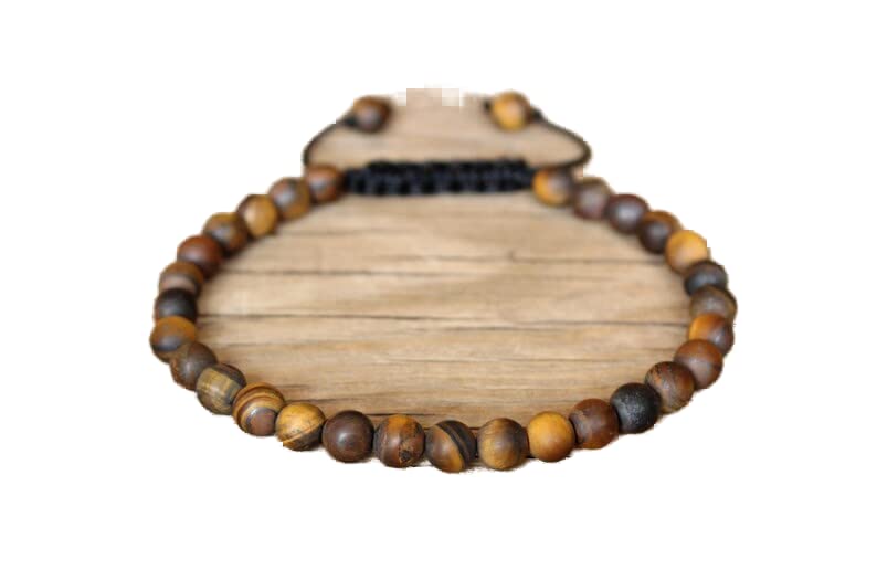 Bracelet oeil de tigre mat 6mmLKBEADS, cadeau idéal avec cordon ajustable mixte