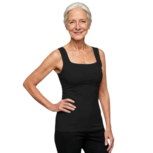 Tank Tops with Built in Bras for Older Women Sleeveless Wide Strap Camisole - image 2