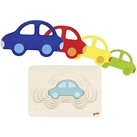Goki Schichtenpuzzle Kreis Aus Holz - 21-teilig, Lernpuzzle Für Kinder Ab 3 Jahren, 11,8 X 11,8 Cm