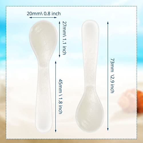 Image of Patelai 20 Pieces Mother of Pearl Caviar Spoons Round Handle, 7cm /2.75 Inch