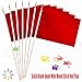LUSEOAN 20 Pack Red Mini Wood Stick Sublimation Flag Set,5x8 Inch Solid Color Blank Hand Held Small Miniature Plain Flags for DIY Graffiti,School,Kids Birthday,Grand Opening Decorations