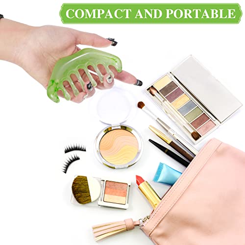 Geiserailie 2 Pcs Jade Combs Esthetician Supplies Massage Stone Hair Gua Sha Scraping Scalp Comb Facial Massage Tool Handheld Head Tools Head Caring Therapy Mother's Day for Women(Elegant Style)