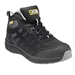 JCB - Men's Hydradig Mid Cut Safety Boot - Protective Work Boots - S1P SRC Rated, Steel Toe & Midsole, Slip Resistant - Black - Size 10