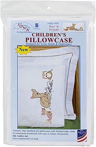Jack Dempsey Pillowcase Childrens Deer FRIEN, White