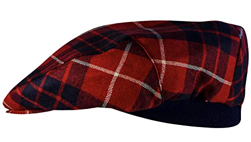 Casquette plate tartan Hamilton avec bande élastique pour un ajustement confortable universel
