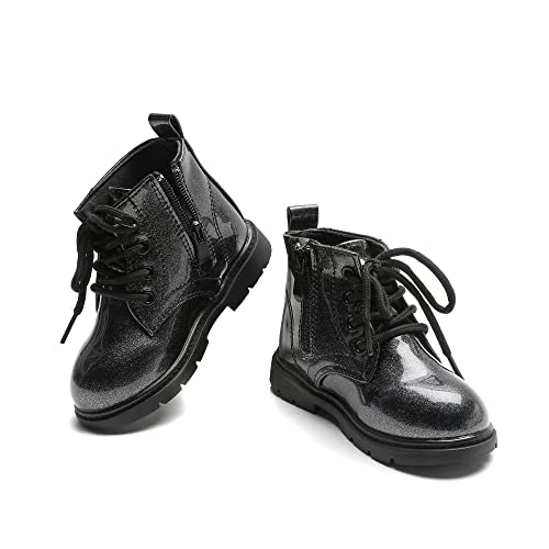 Komfyea Toddler Boots Boy's Girl's Cute Ankle Side Zipper Combat Boots