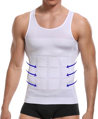 BIGFOX Compression Vest Men, Slimming Mens Vests Seamless and Comfortable Compression Tops Body Shaper Abdomen Undershirt