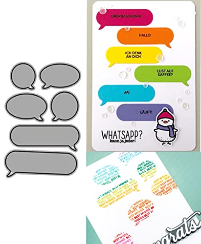 Mvchifay Cutting Dies Metal Stencils Scrapbooking Tool DIY Craft Carbon Steel Embossing Template for Paper Card Making (Dialogue Bubble Frame-5.6x8cm)
