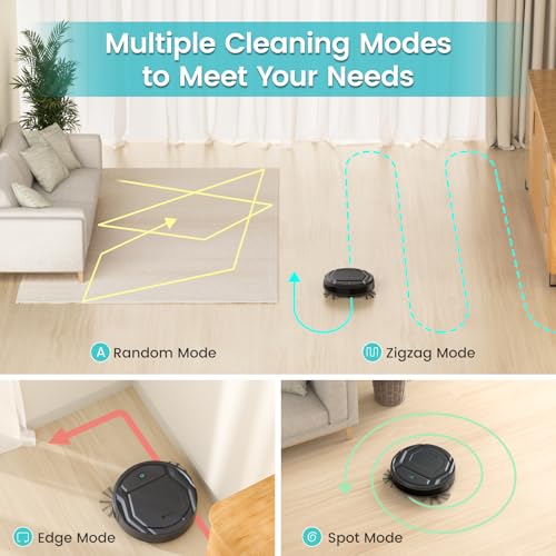 Image of Lefant Robot Vacuum Cleaner, 120 Mins Runtime, Compact Design, Low Noise, Powerful Suction, Wi-Fi /App /Voice Control, Self-Charging, Scheduled Cleaning, Ideal for Pet Hair and Hard Floors, M210 Black