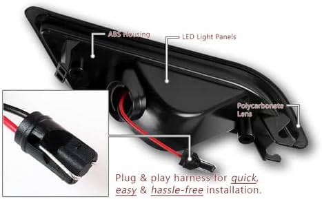 Pair Front Bumper Amber LED Turn Signal Side Marker Lights Lamp Replacement Compatible with 2010-2013 Mercedes Benz W212 E-Class E300 E350 E550 E63 AMG Sedan, 2011 2012 (Smoke Lens)