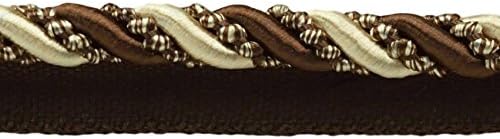 DÉCOPRO 9 Yard Value Pack of Large 7/16 inch Dark Brown, Sand, Noblesse Collection Lip Cord Style# 0716H Color: Espresso Latte - D2A2 (27 Ft / 8 Meters)