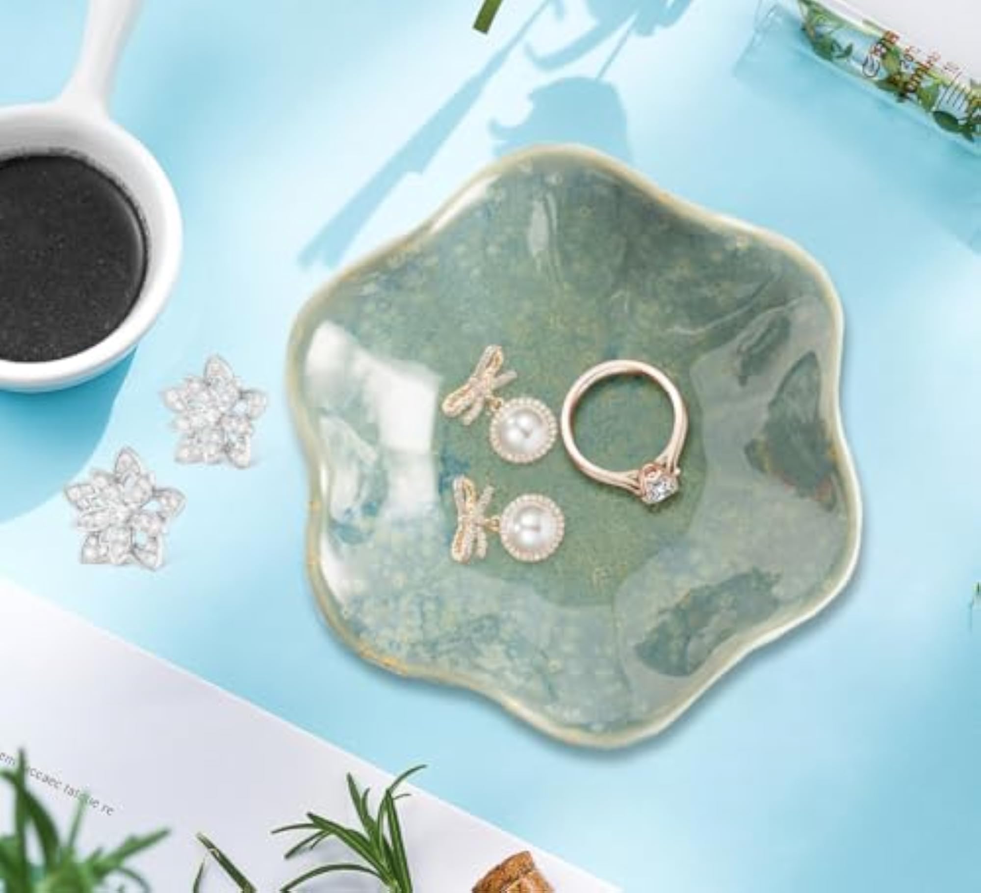 Ceramic Jewellery Box and Decorative Trinket Tray