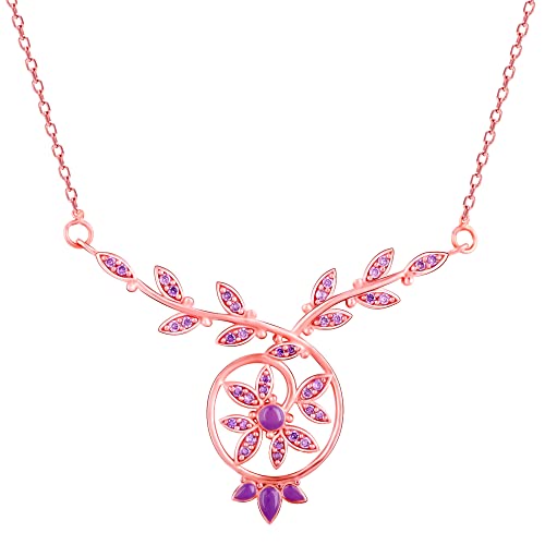 GIVA 925 Silver 18k Gold Plated Rose Gold Zircon Necklace | Gifts...