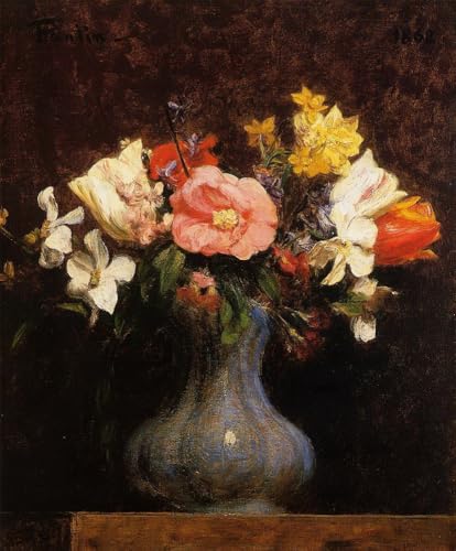 Peinture à l'huile tulipes pour un salon chaleureux