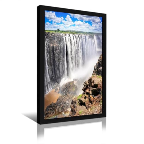 Lyarastiel Zambezi Falls, South Africa Classic (Black Framed,12X18 inch (30X45CM)) Wall art poster decorative paintings, modern style decoration living rooms and bedrooms