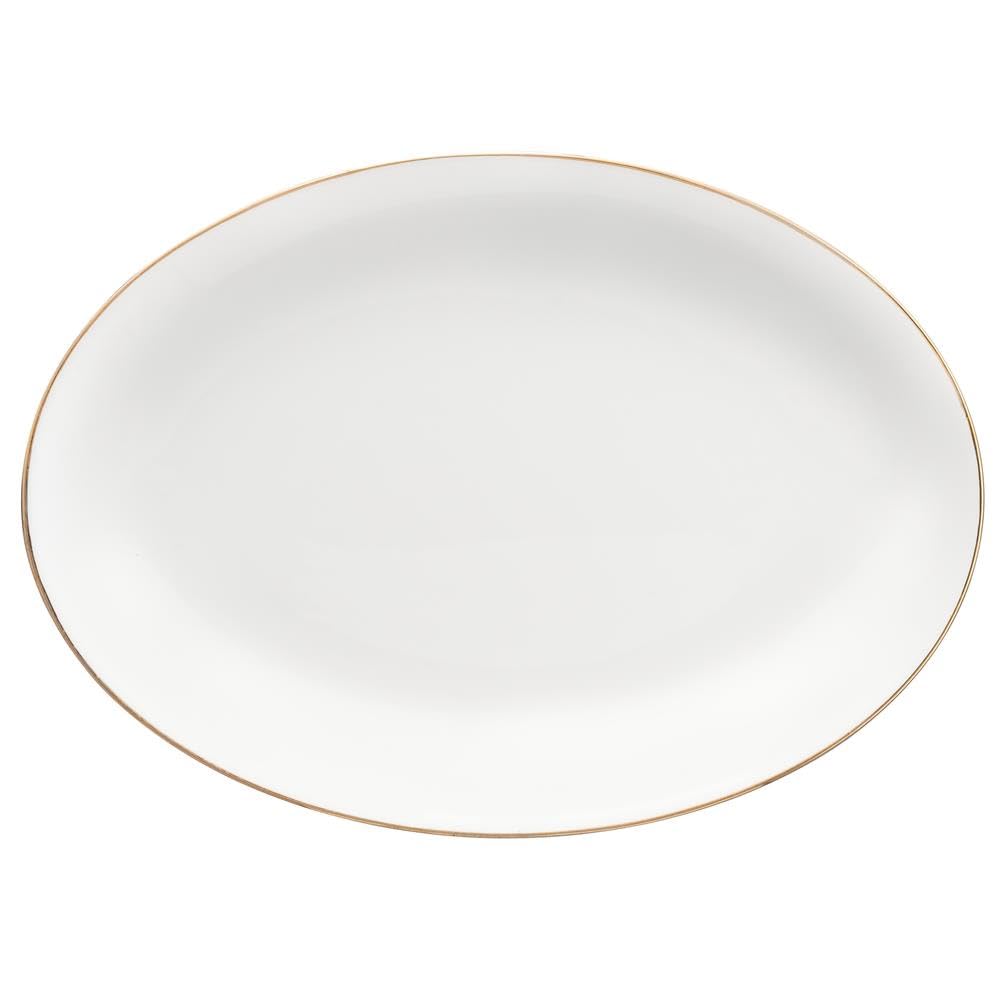 VILLA ITALIA Komplet porcelanowych naczyń obiadowych Serwis obiadowy dla 6 osób Zestaw talerzy obiadowych Talerze do zupy Talerze deserowe 20 sztuk Do codziennego użytku BOSTON (Gold) BC644