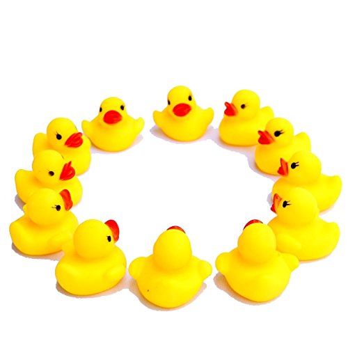 Homiki 12 Pcs Pato Amarillo de Goma Juguete Flotante con Sonidos Niños Pato de Baño