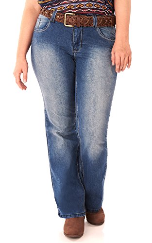 ANGELS Plus Size Belted Bootcut Jeans