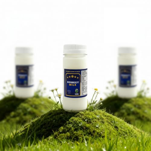 DON DONKEY'S® Eselsmilch 1L | 10 x 100ml Flaschen | Frische Rohmilch für Ernährung & Hautpflege | Gekühlter Versand für Frische & Qualität | Laktosearme Milch für empfindliche Haut & Allergiker