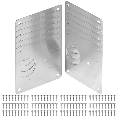 AGIGU Cabinet Hinge Repair Plate - Stainless Steel Kitchen Cabinet Brackets with Fixing Screw, Kitchen Cabinet Hinges Repair Kit for Cupboard Cabinet Furniture 12PCS