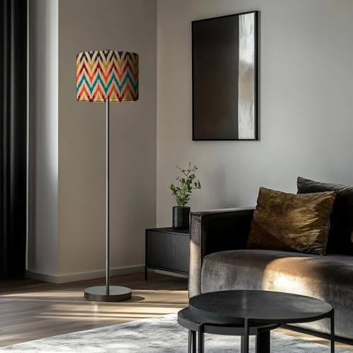 Image of TEKCOOL Industries Floor Lamp for Living Room with 3 Shelves Decorative Metal Floor Lamp Standing Home Decoration Floor JuteLamp Shade Reading for Bedroom, Office,Kitchen (A5)