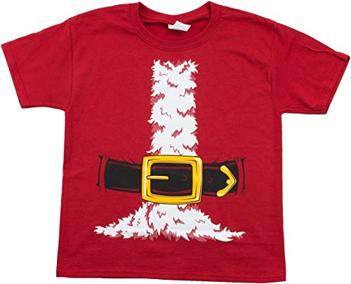 Santa Claus Costume | Jumbo Print Novelty Christmas Holiday Humor Youth T-Shirt-Youth,L Red #TOP1