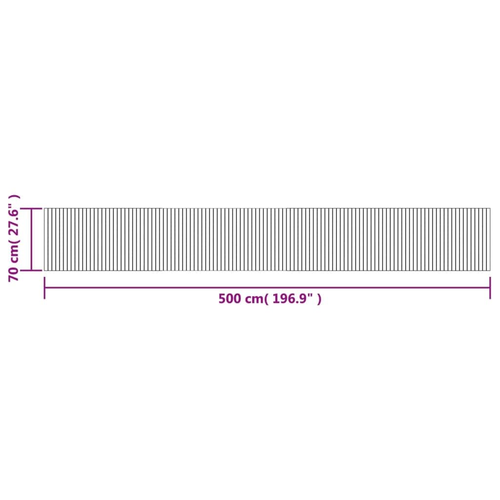 Tapis en Bambou Noir 70x500 cm,Tapis de Couloir Rectangulaire Moderne avec Envers Antidérapant, Grand Chemin de Sol en Bambou Naturel pour Salon, Cuisine et Entrée