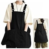 [DHXYZZB] エプロン 防水エプロン レディース メンズ H型 防水 速乾 汚れにくい 調整可能 大容量ポケット付き シワになりにくい おしゃれ 無地 カフェエプロン キッチン 飲食店 料理用 作業用 ガーデニング BBQ対応 男女兼用