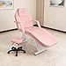 LUXMARS Facial Chair,73″ Tattoo Chair for Client,3-Section Adjustable Massage Table with Stool,Multipurpose Beauty Beds Salon Equipment for Esthetician,Tattooshop,Spa (Pink)