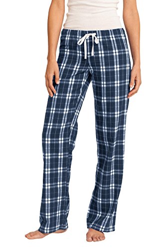 District Ladies Juniors Flannel Plaid Pant, Navy S
