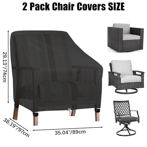 Housse de Chaise de Jardin 2 pièces Haute Résistance, Bâche Étanche Premium pour Fauteuil