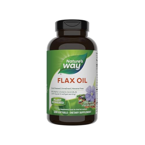 Nature's Way Premium Flax Oil, 52% ALA, Cold Pressed, 200 ct - image 1