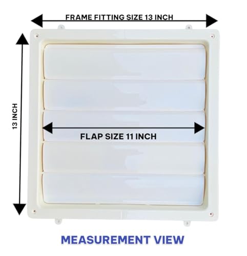 Image of 12 Inch PVC EXHAUST FAN LOUVER | FLAPPER | PLASTIC SHUTTER | ABS | FRAME SIZE 13 * 13.