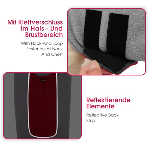 KONVINIT Hundepullover für Mittelgroße Hunde - Fleece Winddichter Winterpulli Hunde Wintermantel mit Doppelschicht und Reflektorstreifen,Hundemantel für Dackel