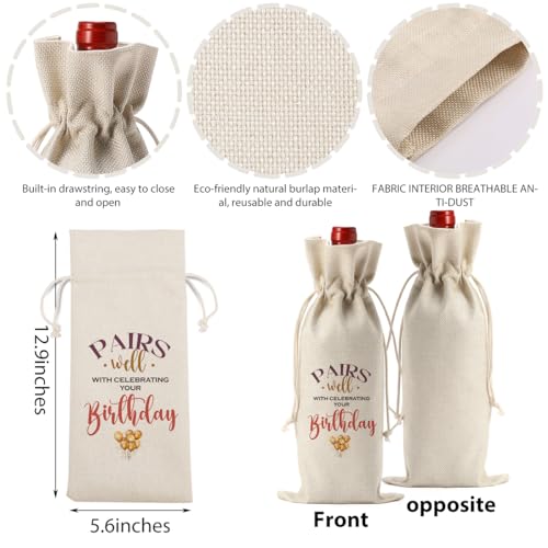 Bolsas de vino de feliz cumpleaños FBCCZEY, la decoración original para sorprender a todos 2