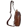 Hebetag Leather Sling Bag Crossbody Backpack for Men Women Travel Outdoor Sports, #20brown, 19cm(W)x8cm(D)x25cm(H)(7.48"x9.84"x3.14") approx;, Durable,vintage #1