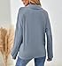 Oversized Casual Long Sleeve Button Sweatshirt for Women V Neck Ribbed Pullovers Trendy Loose Fit Pullover Tops (Light Blue,XX-Large)