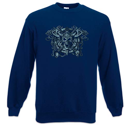 Sweatshirt Viking Skull Circle de style urbain pour homme et femme sans capuche