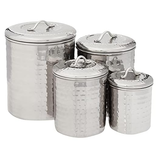 Old Dutch 4 Piece Hammered Black Pearl Canister Set