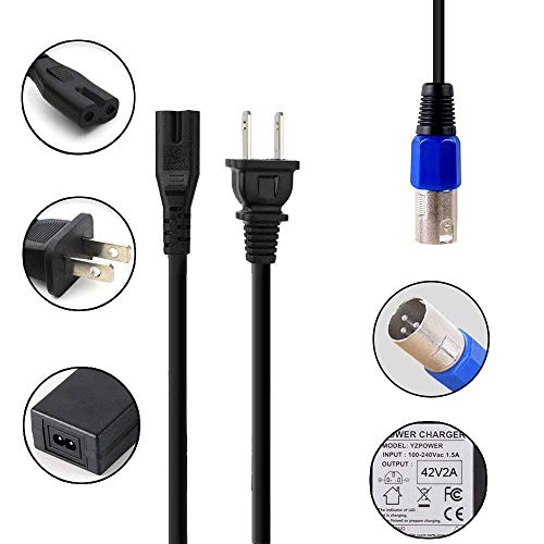 Abakoo 36V Battery Charger 42V 2A With 3-Pin Xlr Connector Male For Mini Dirt 650 Battery #TOP2