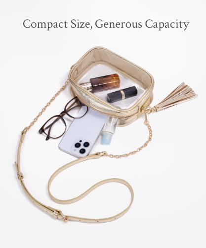 Image of Yarnic Clear Bag Stadium Approved, PVC Transparent Crossbody Purse Small Clear Crossbody Bag with Adjustable Shoulder Strap